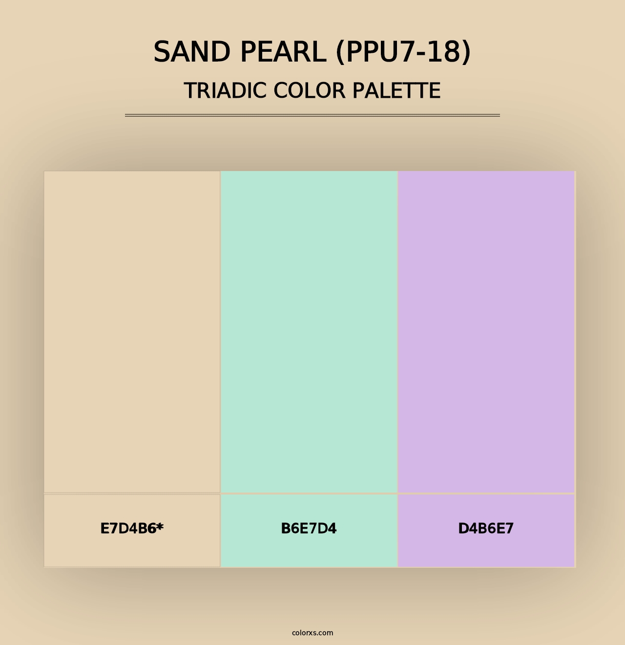 Sand Pearl (PPU7-18) - Triadic Color Palette