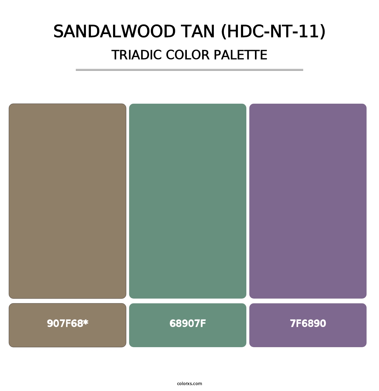 Sandalwood Tan (HDC-NT-11) - Triadic Color Palette