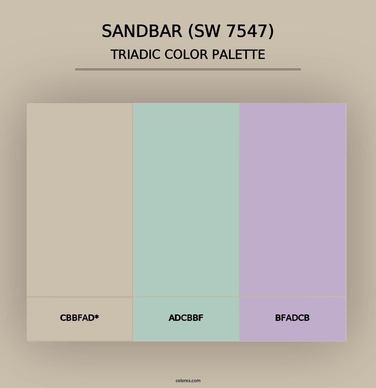 Sandbar (SW 7547) - Triadic Color Palette