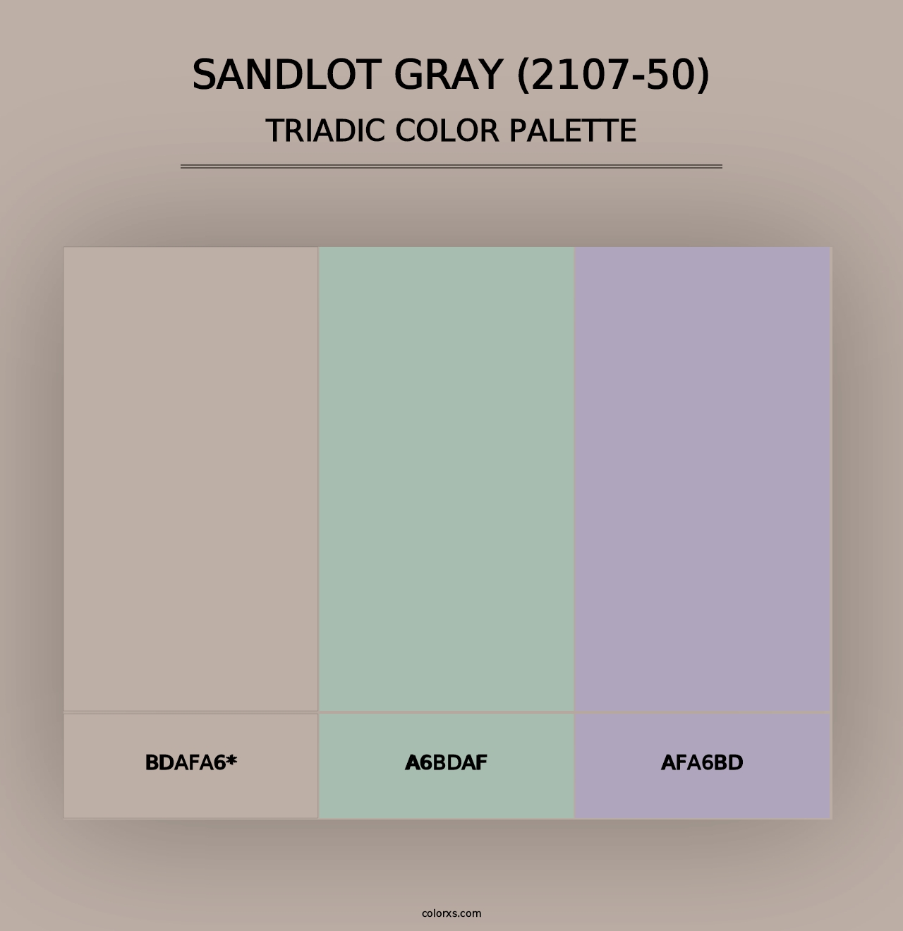 Sandlot Gray (2107-50) - Triadic Color Palette