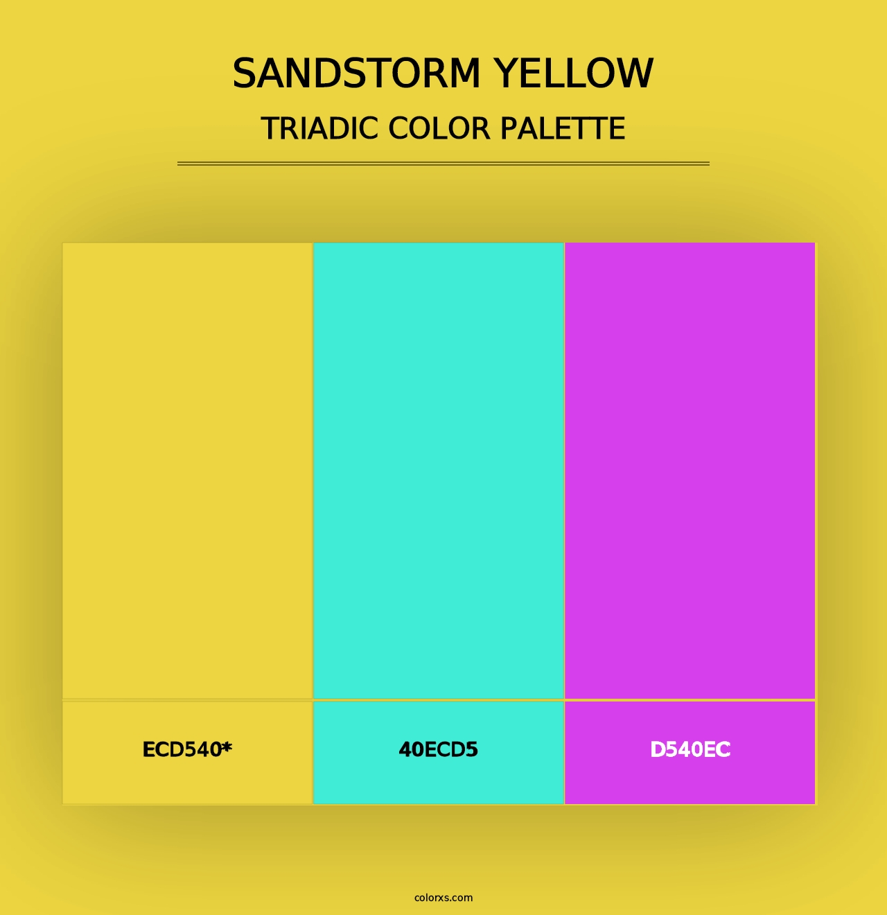 Sandstorm Yellow - Triadic Color Palette