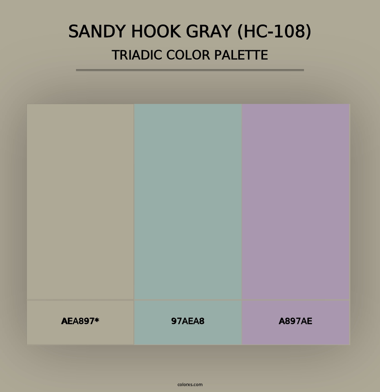 Sandy Hook Gray (HC-108) - Triadic Color Palette