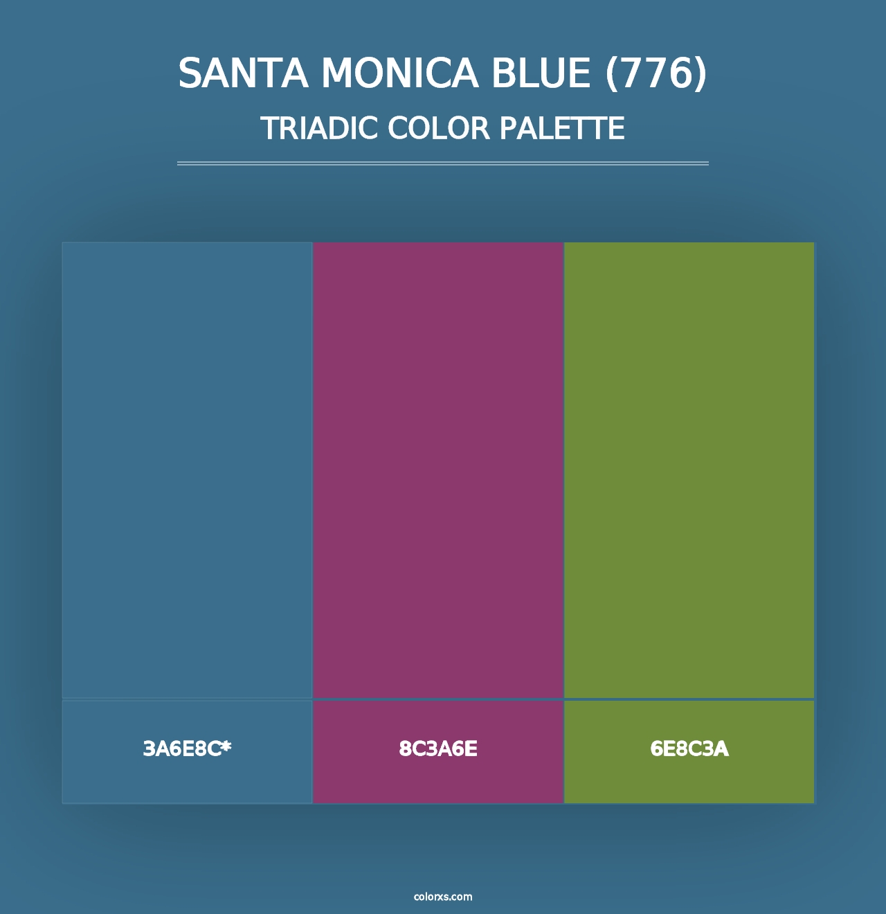 Santa Monica Blue (776) - Triadic Color Palette