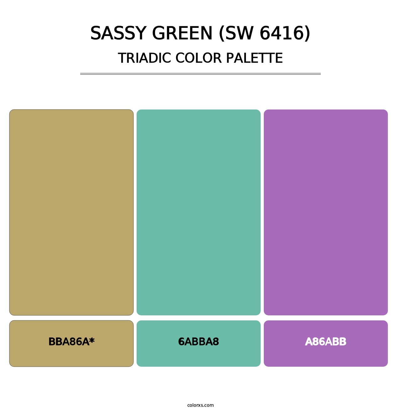 Sassy Green (SW 6416) - Triadic Color Palette