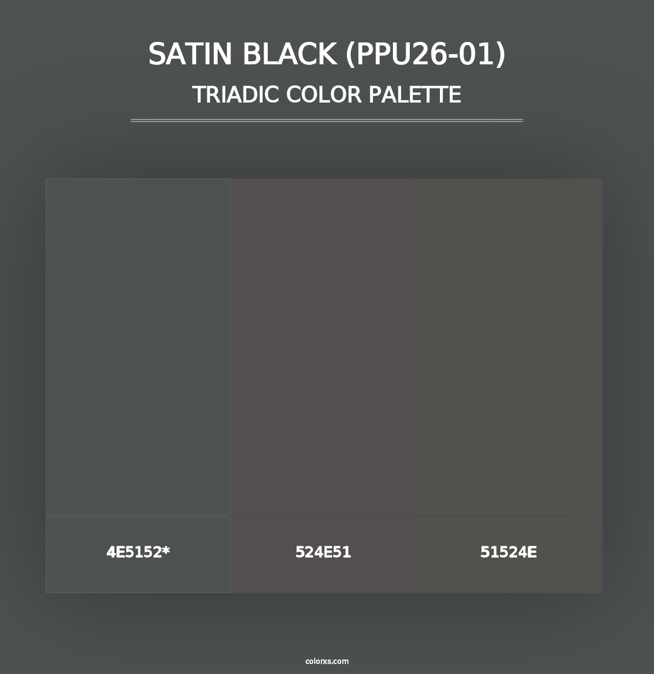 Satin Black (PPU26-01) - Triadic Color Palette