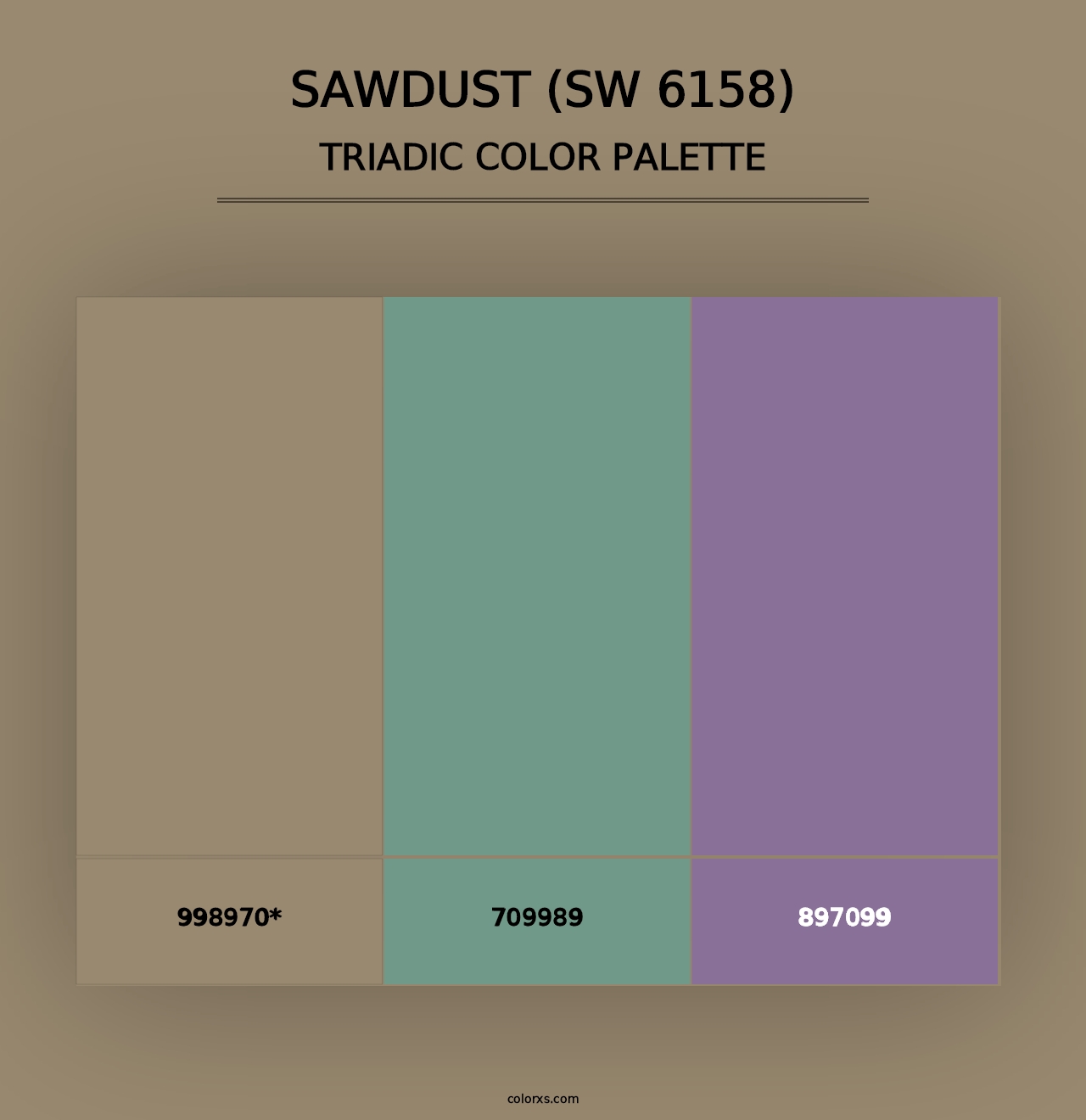 Sawdust (SW 6158) - Triadic Color Palette