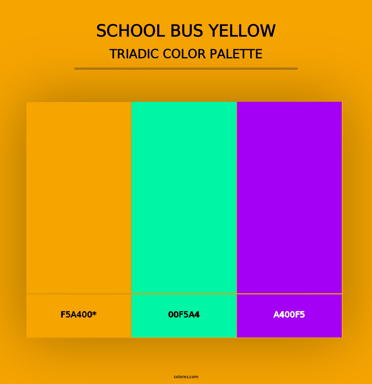 School Bus Yellow - Triadic Color Palette