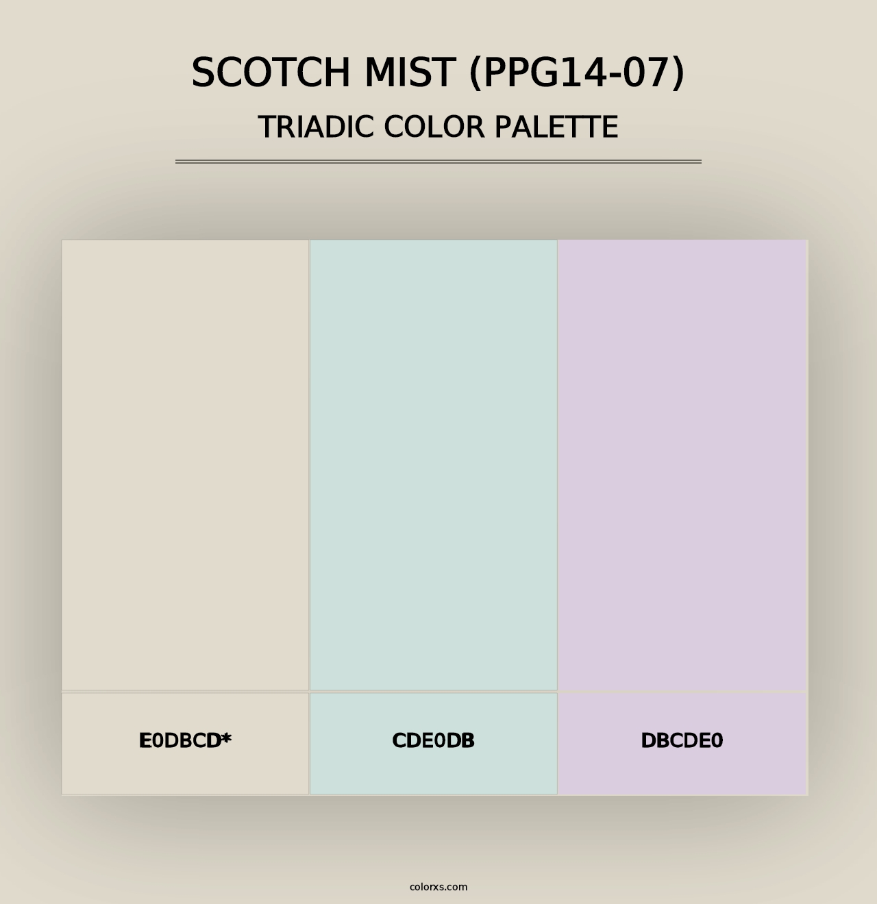 Scotch Mist (PPG14-07) - Triadic Color Palette