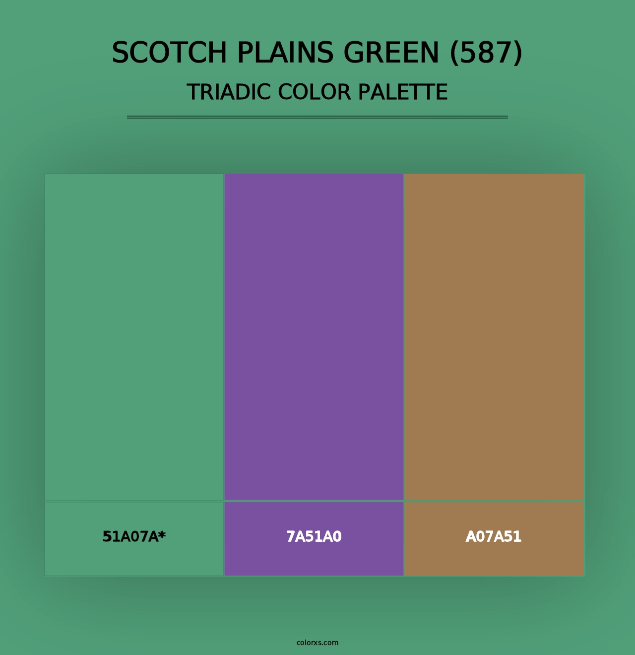 Scotch Plains Green (587) - Triadic Color Palette