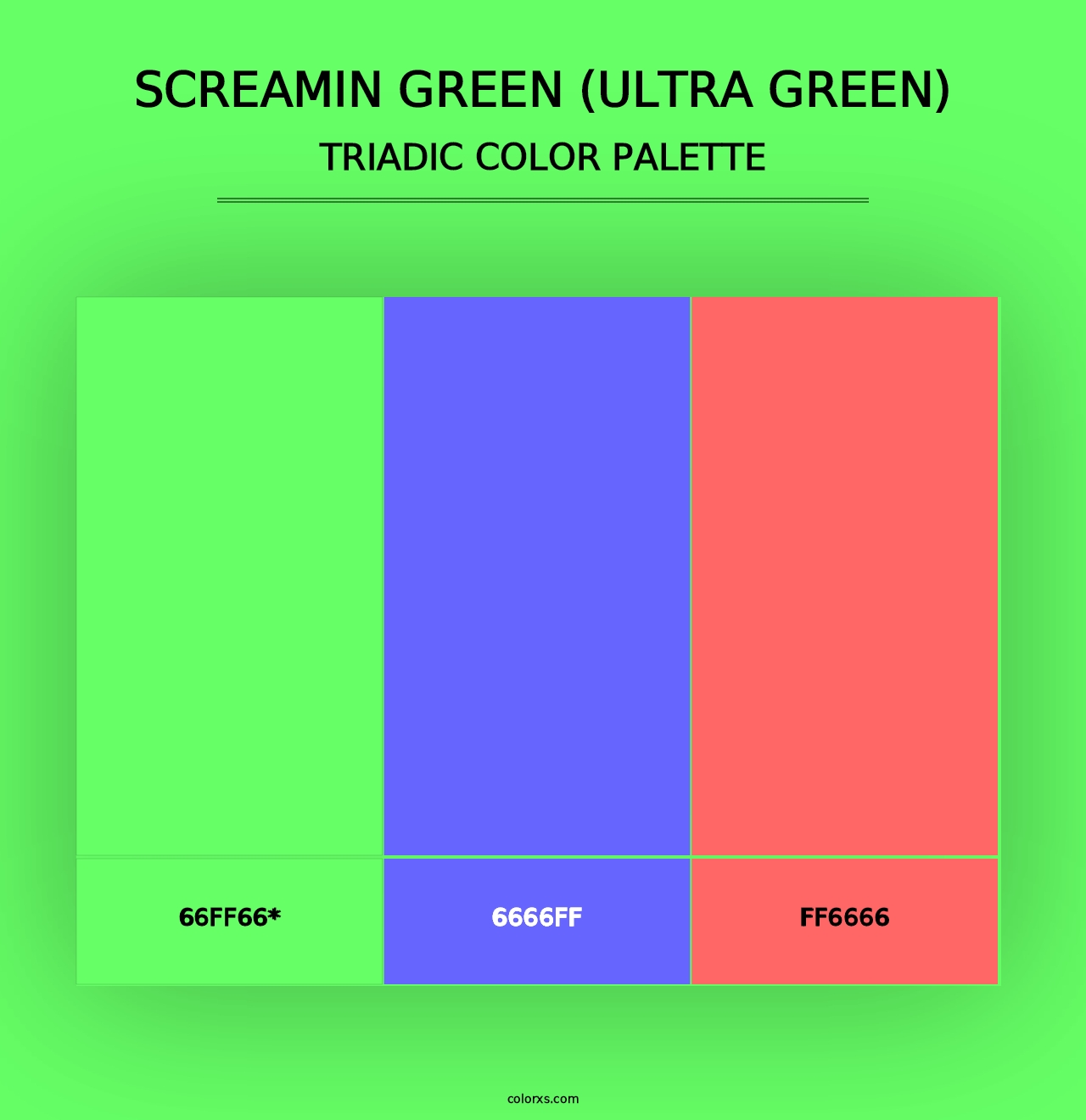 Screamin Green (Ultra Green) - Triadic Color Palette