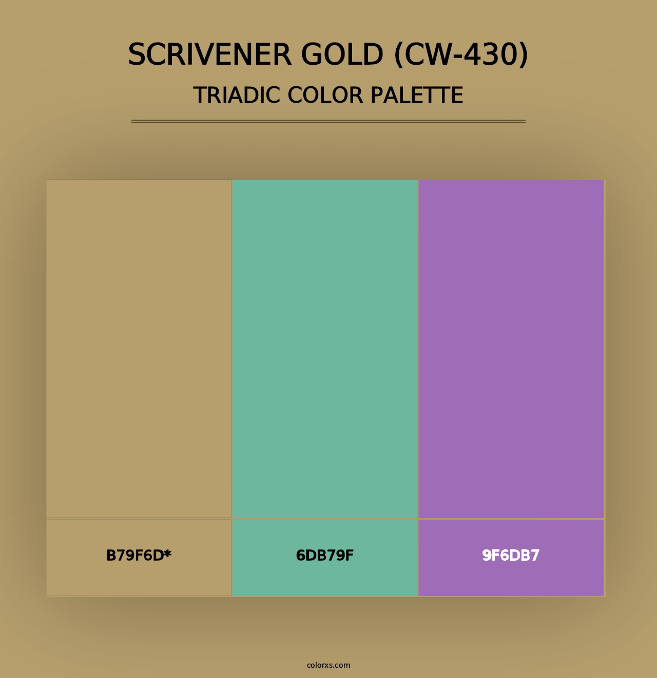 Scrivener Gold (CW-430) - Triadic Color Palette