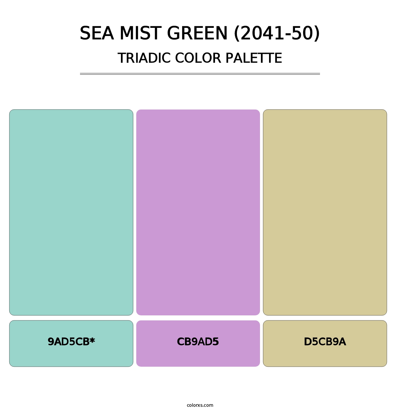 Sea Mist Green (2041-50) - Triadic Color Palette