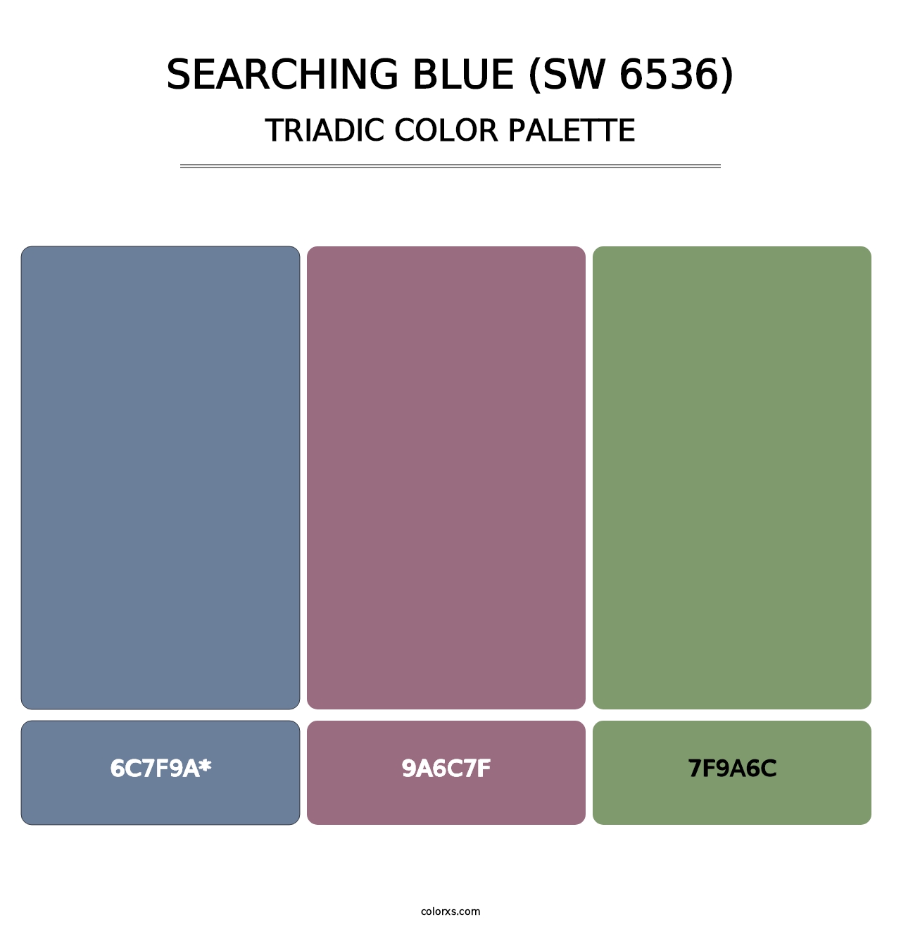 Searching Blue (SW 6536) - Triadic Color Palette