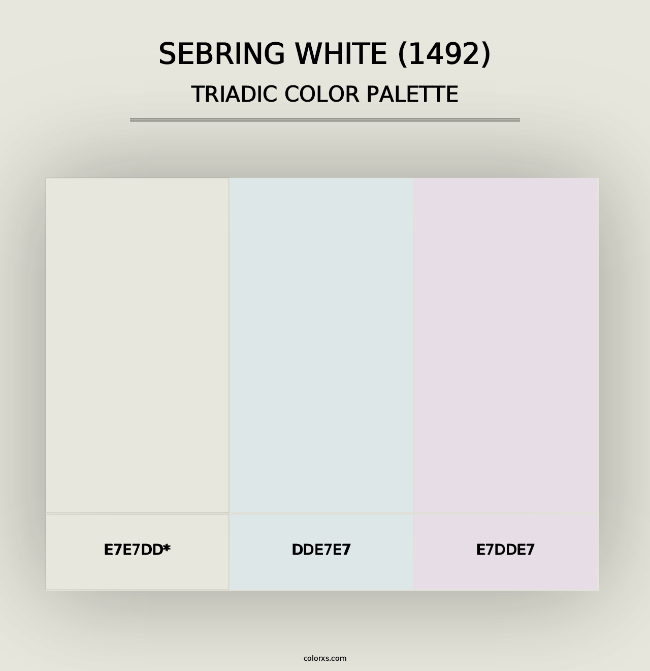 Sebring White (1492) - Triadic Color Palette