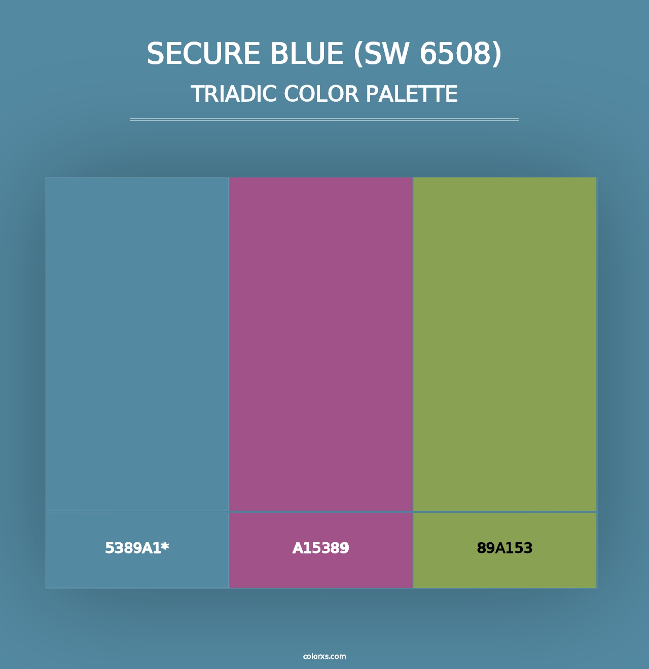 Secure Blue (SW 6508) - Triadic Color Palette