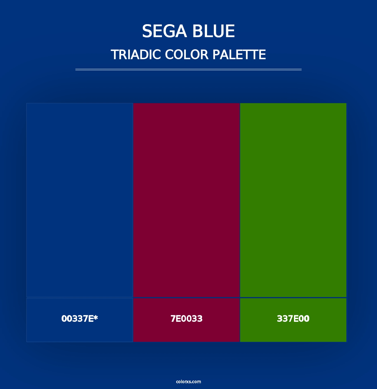 Sega Blue - Triadic Color Palette