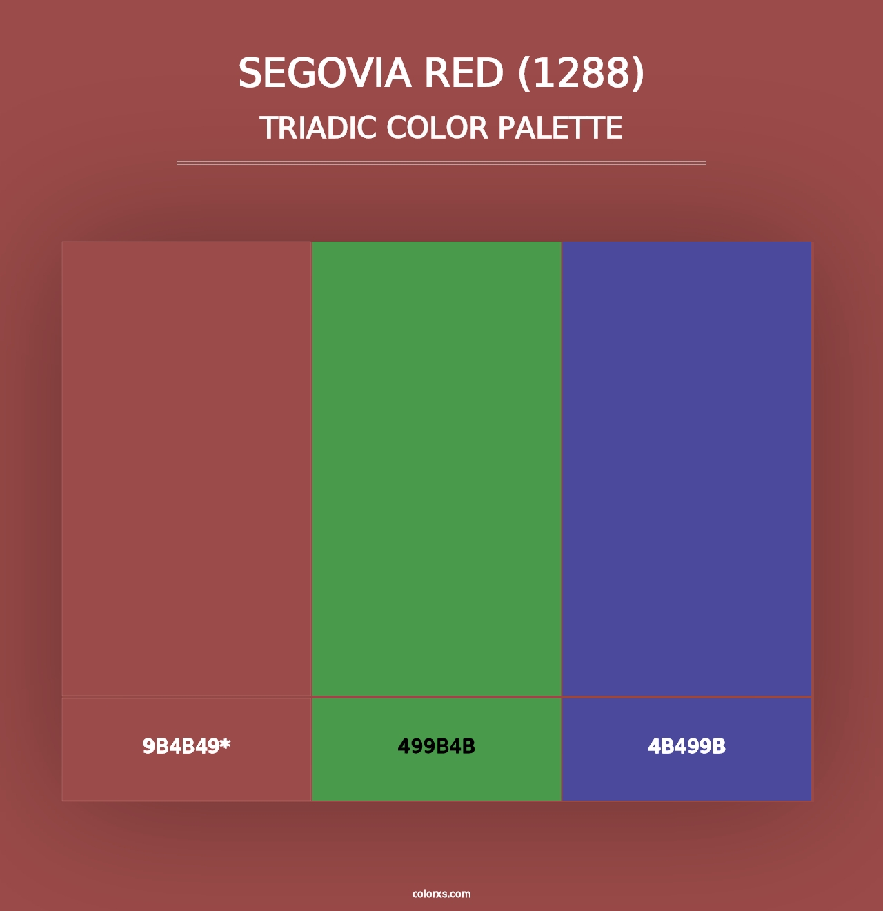 Segovia Red (1288) - Triadic Color Palette