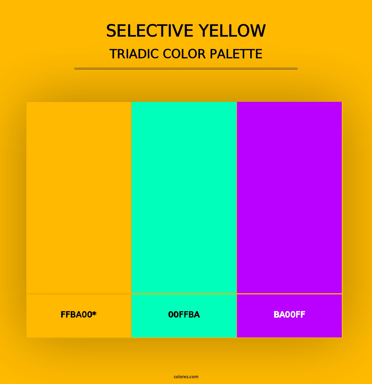 Selective yellow - Triadic Color Palette