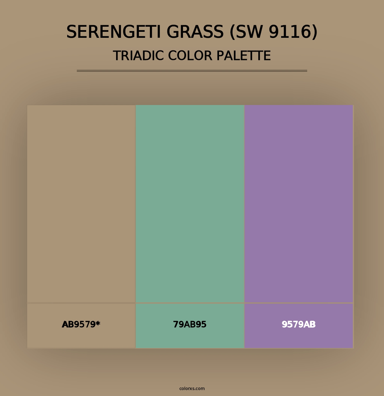 Serengeti Grass (SW 9116) - Triadic Color Palette