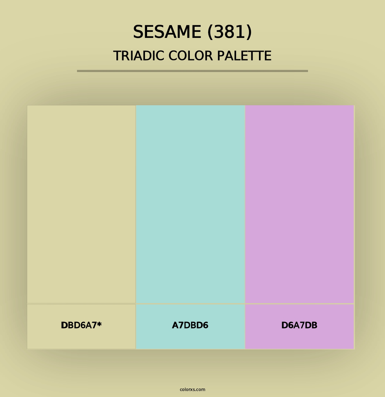 Sesame (381) - Triadic Color Palette