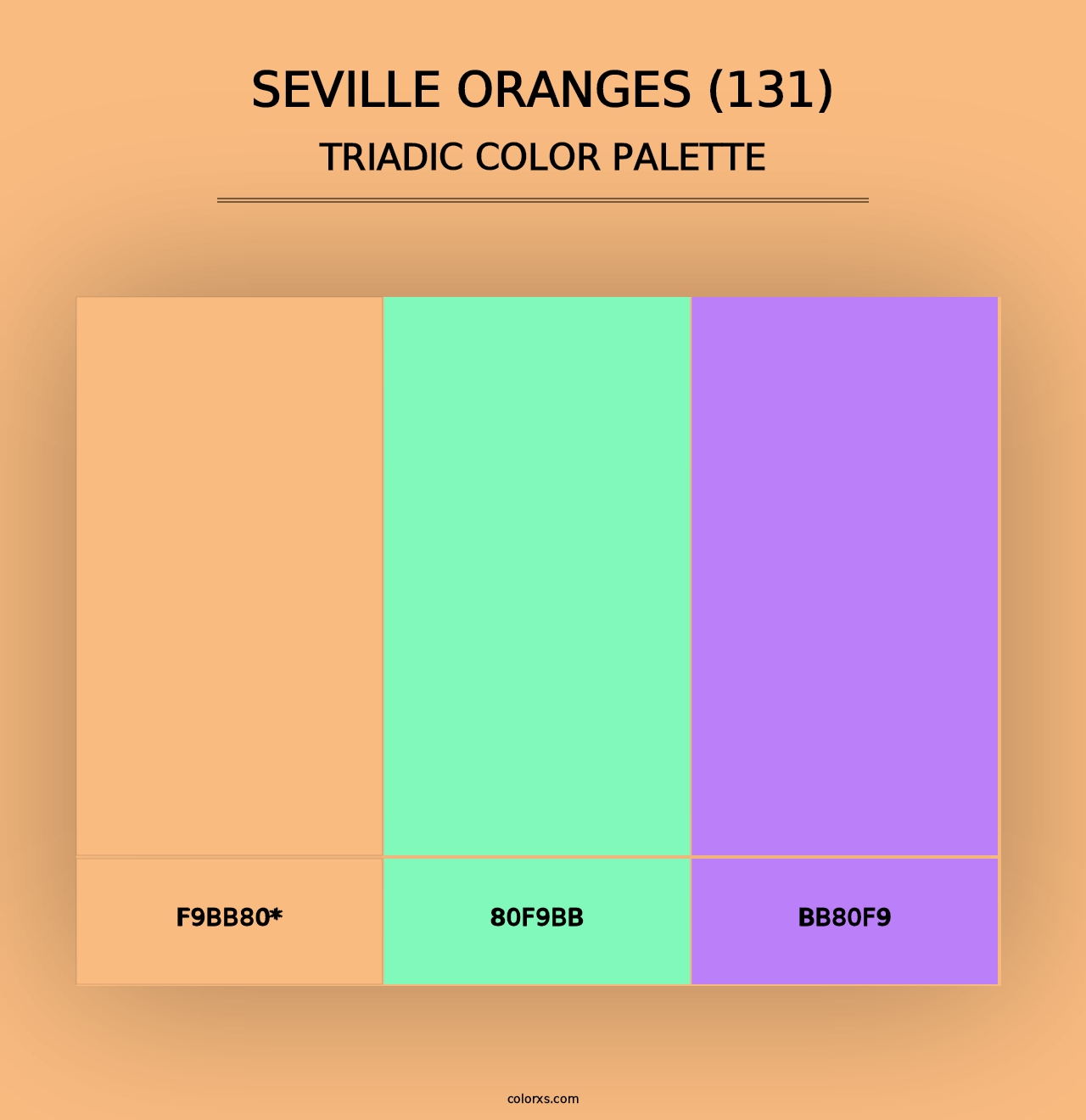 Seville Oranges (131) - Triadic Color Palette