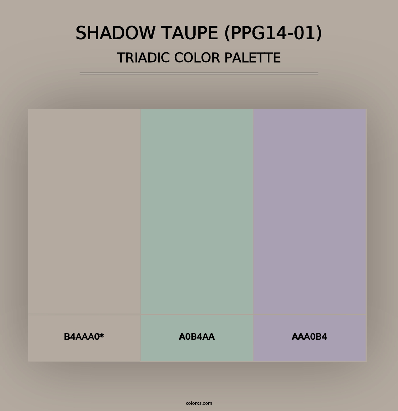 Shadow Taupe (PPG14-01) - Triadic Color Palette