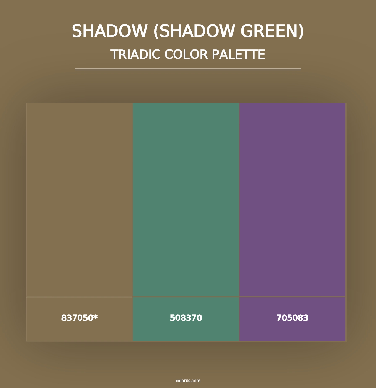 Shadow (Shadow Green) - Triadic Color Palette