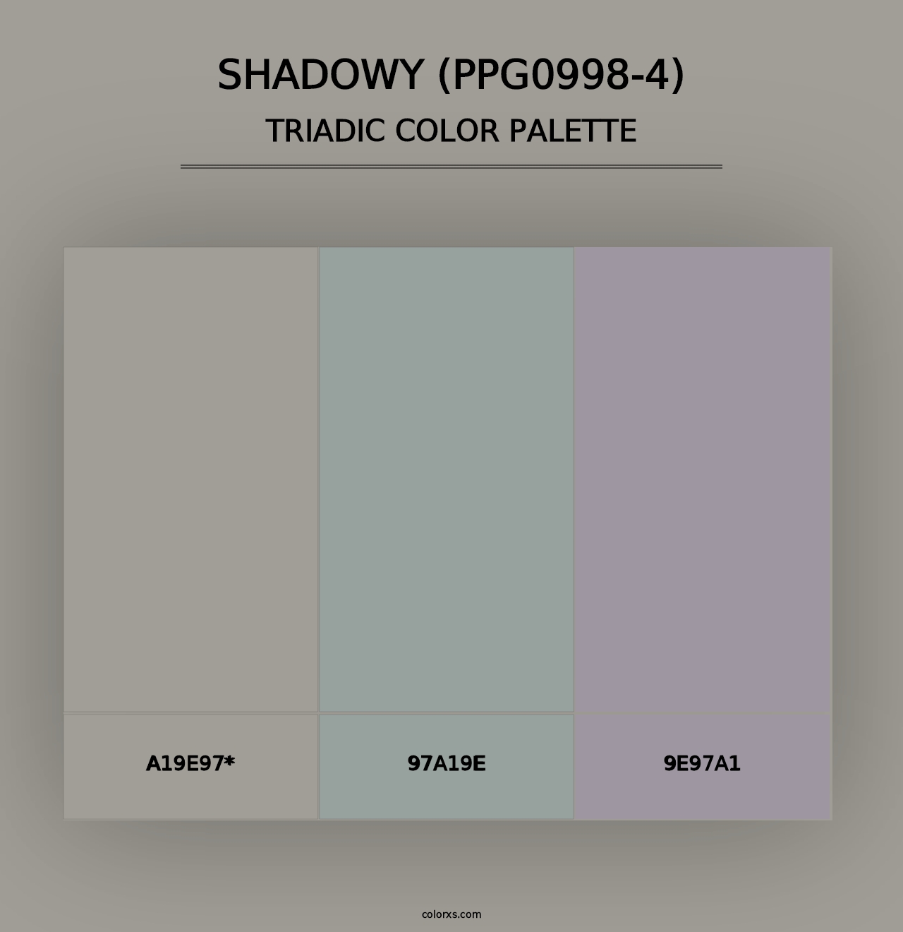 Shadowy (PPG0998-4) - Triadic Color Palette