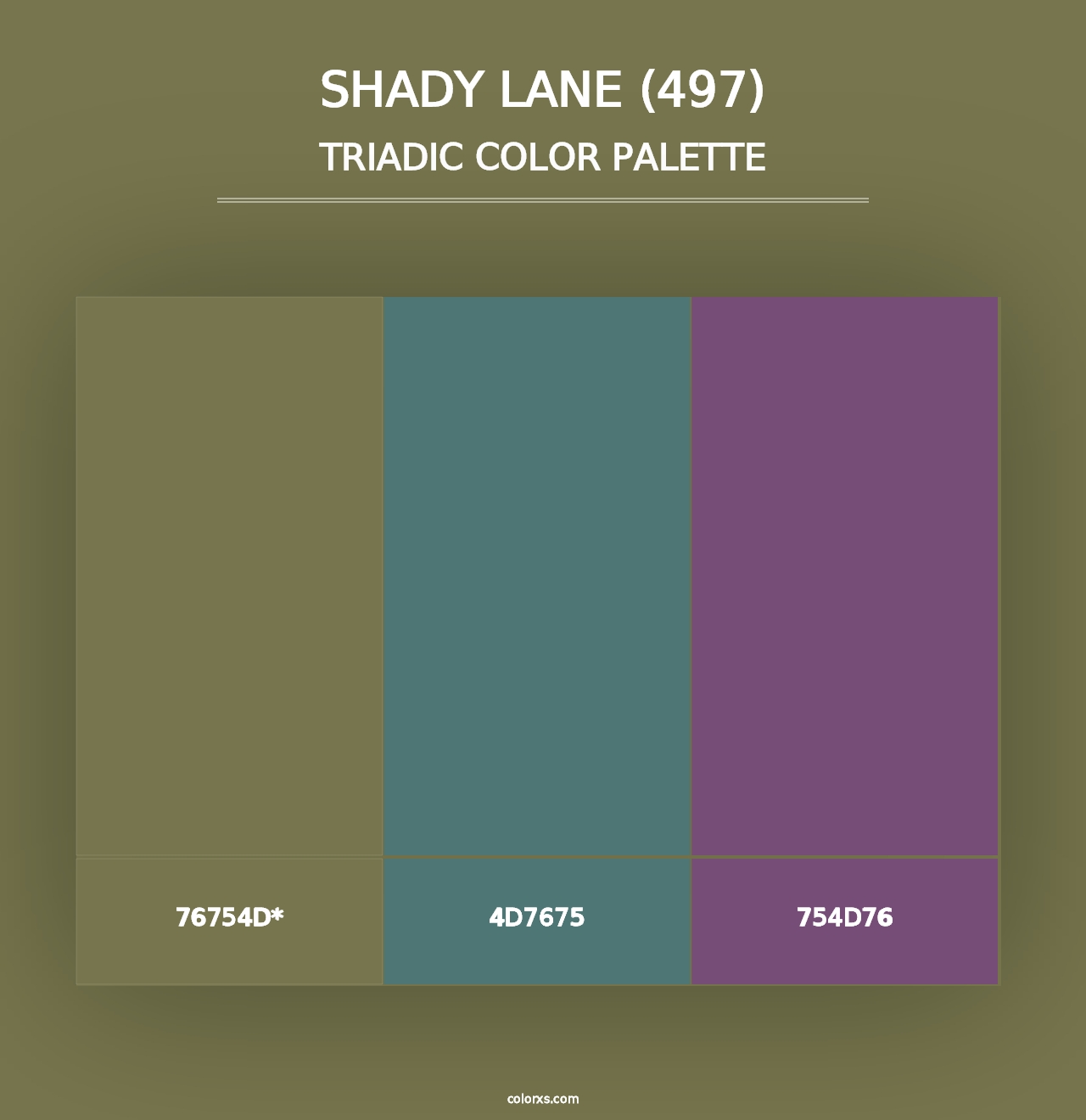 Shady Lane (497) - Triadic Color Palette