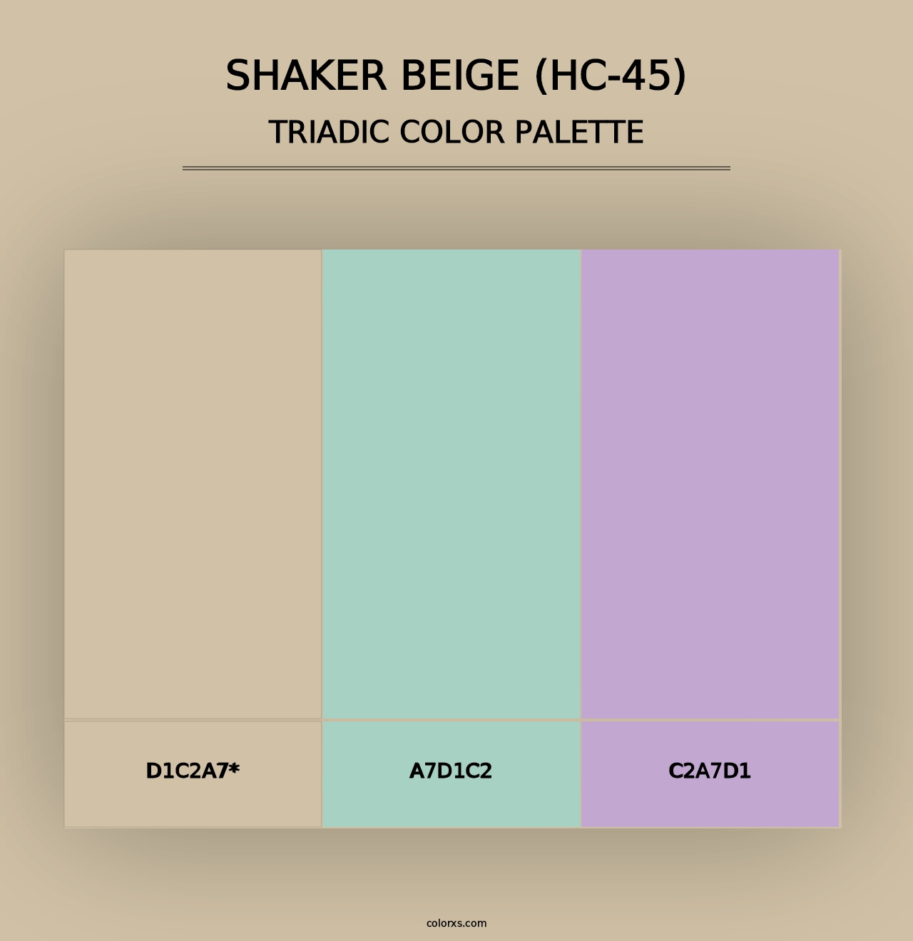 Shaker Beige (HC-45) - Triadic Color Palette