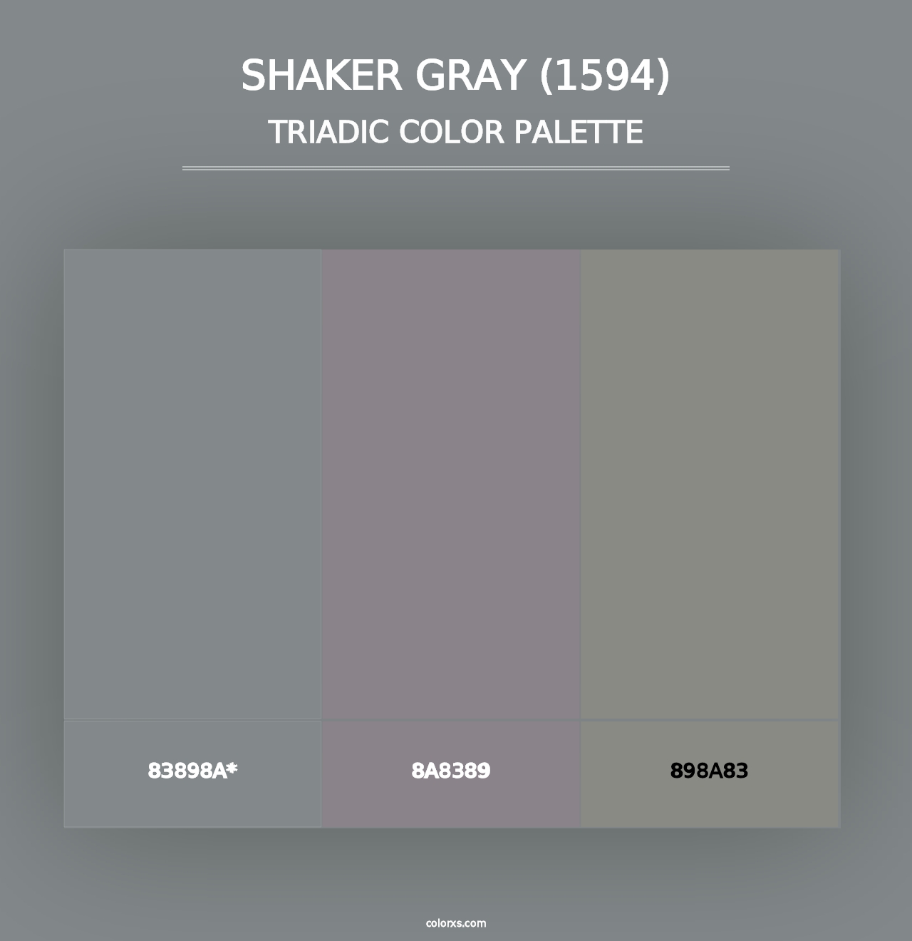 Shaker Gray (1594) - Triadic Color Palette