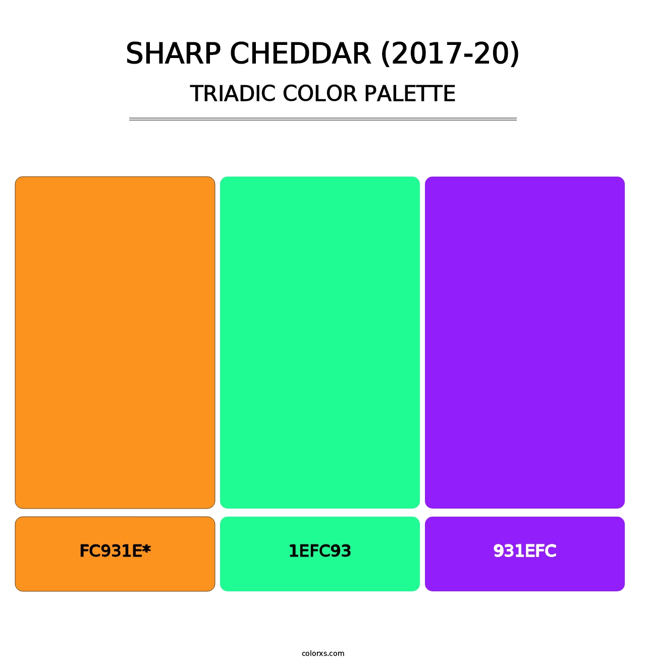 Sharp Cheddar (2017-20) - Triadic Color Palette