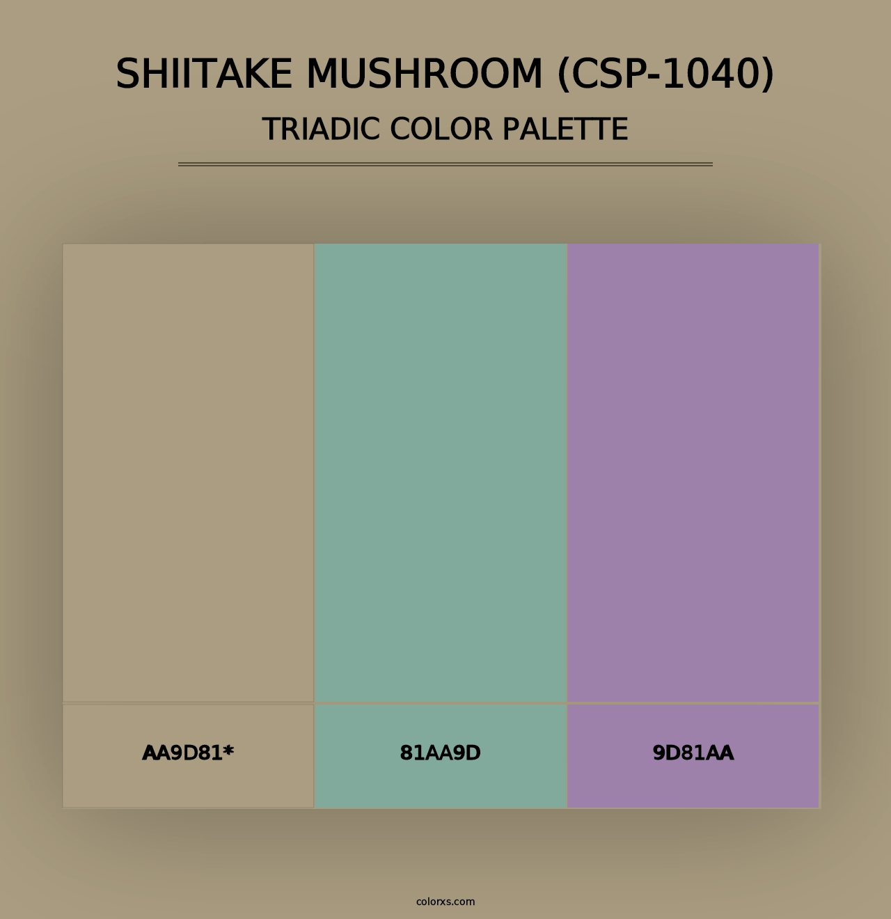 Shiitake Mushroom (CSP-1040) - Triadic Color Palette