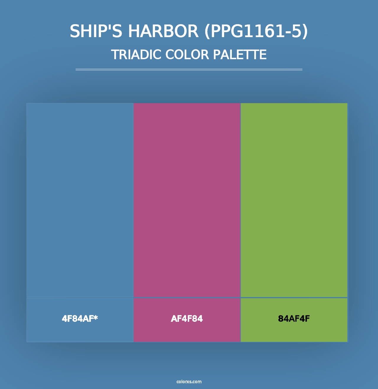 Ship's Harbor (PPG1161-5) - Triadic Color Palette