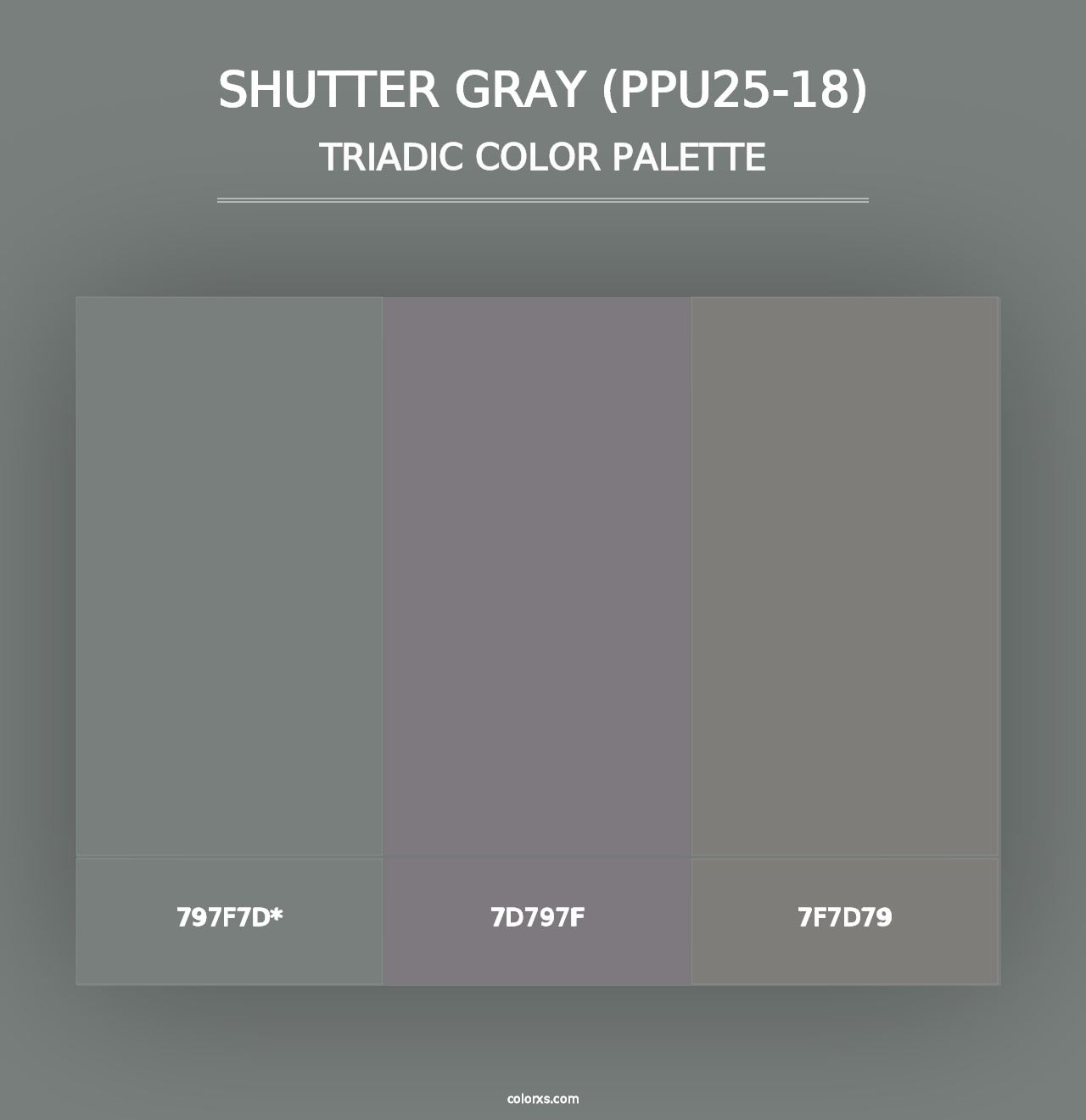 Shutter Gray (PPU25-18) - Triadic Color Palette