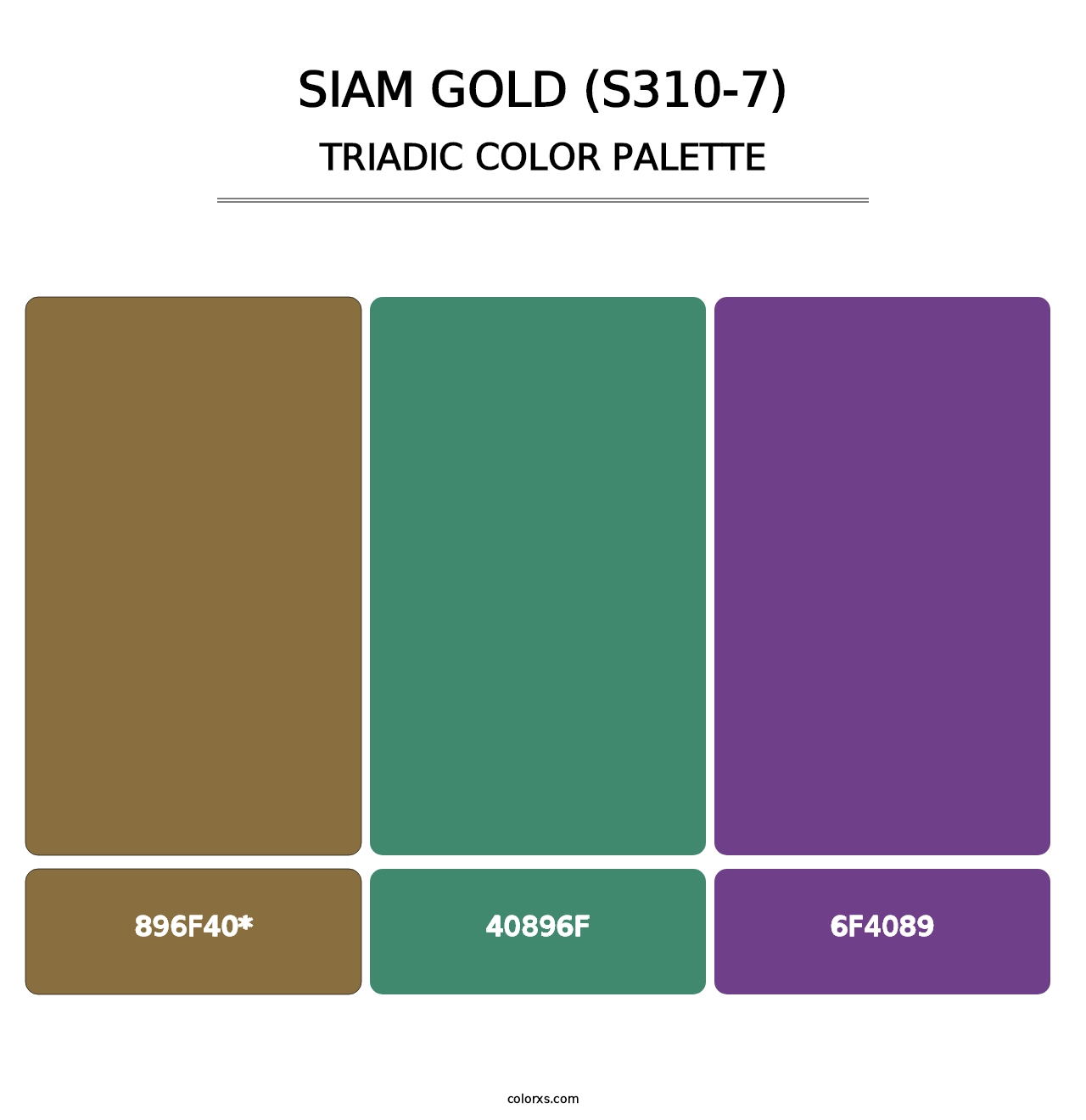 Siam Gold (S310-7) - Triadic Color Palette