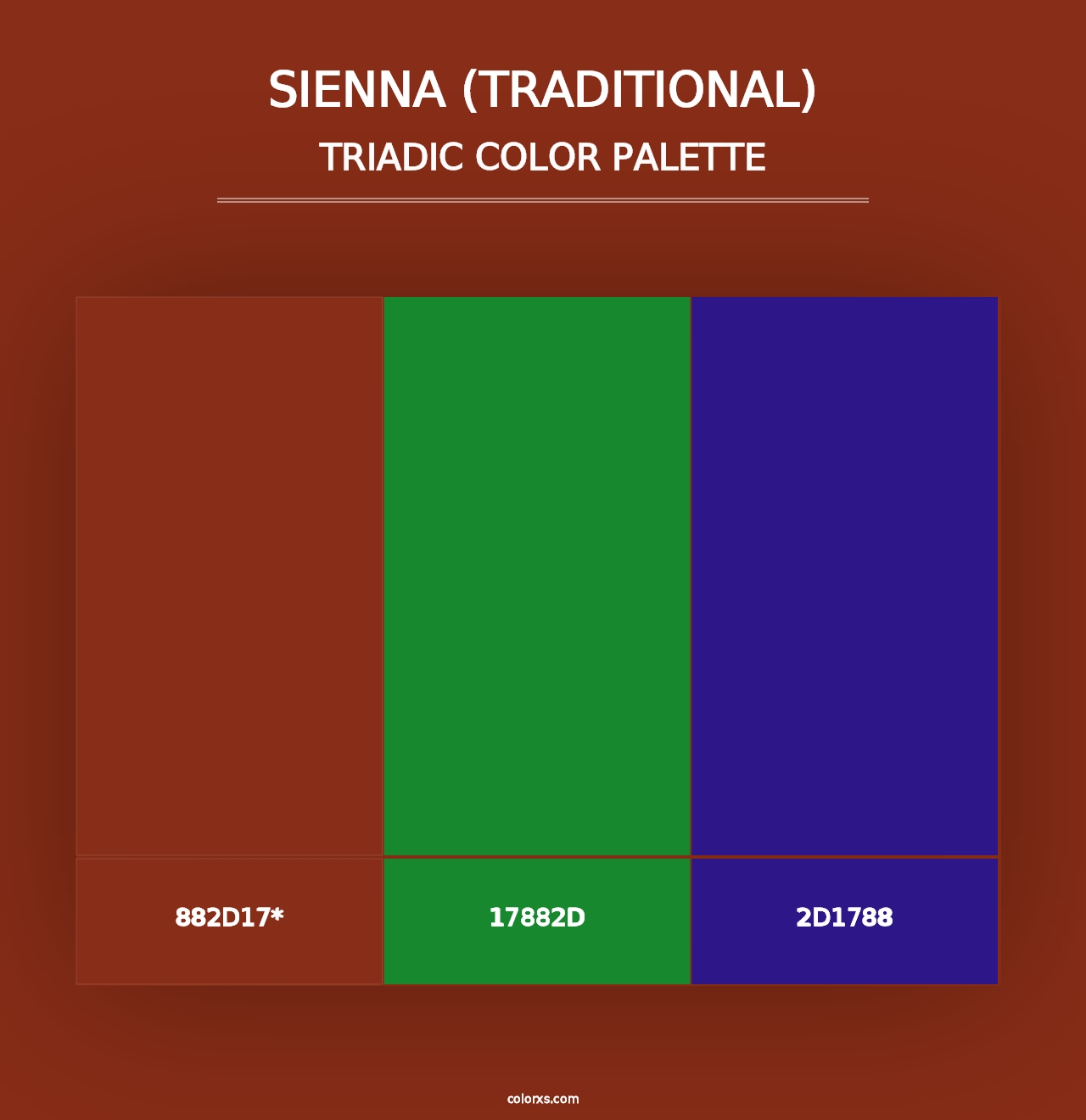 Sienna (Traditional) - Triadic Color Palette