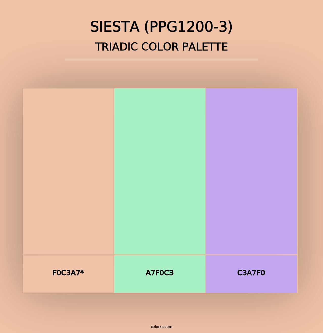 Siesta (PPG1200-3) - Triadic Color Palette