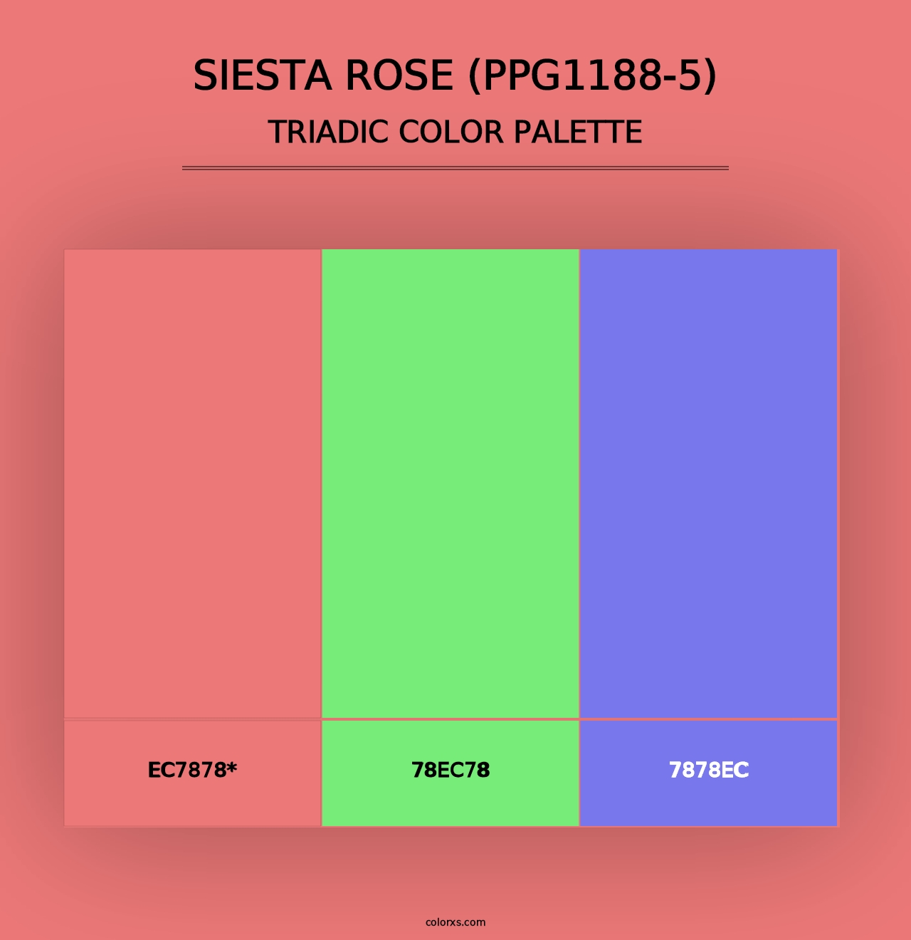 Siesta Rose (PPG1188-5) - Triadic Color Palette