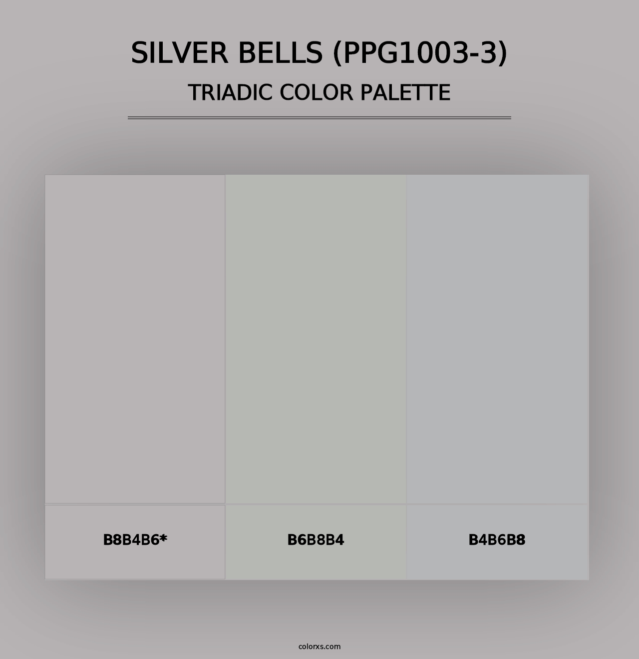 Silver Bells (PPG1003-3) - Triadic Color Palette