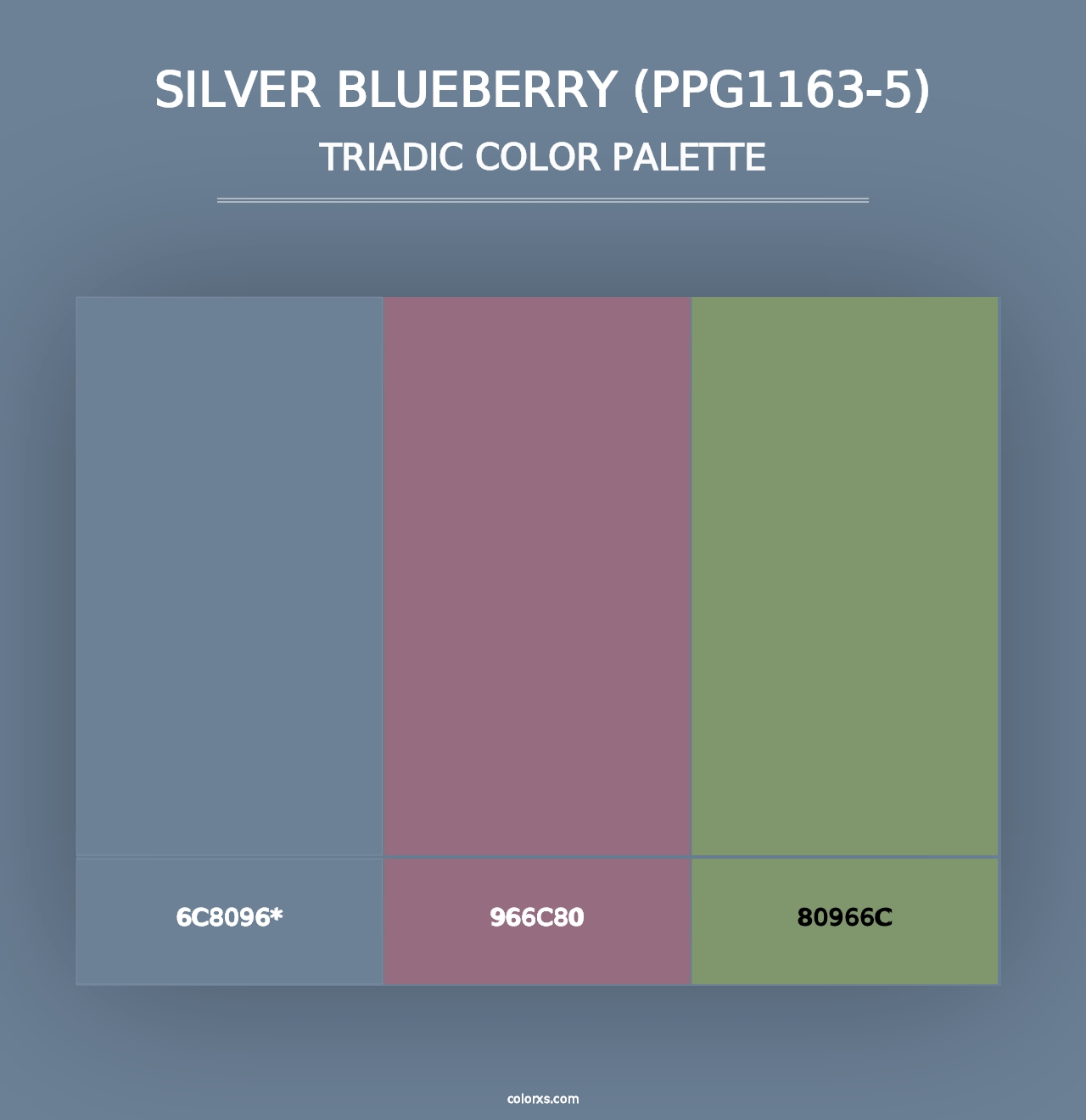 Silver Blueberry (PPG1163-5) - Triadic Color Palette