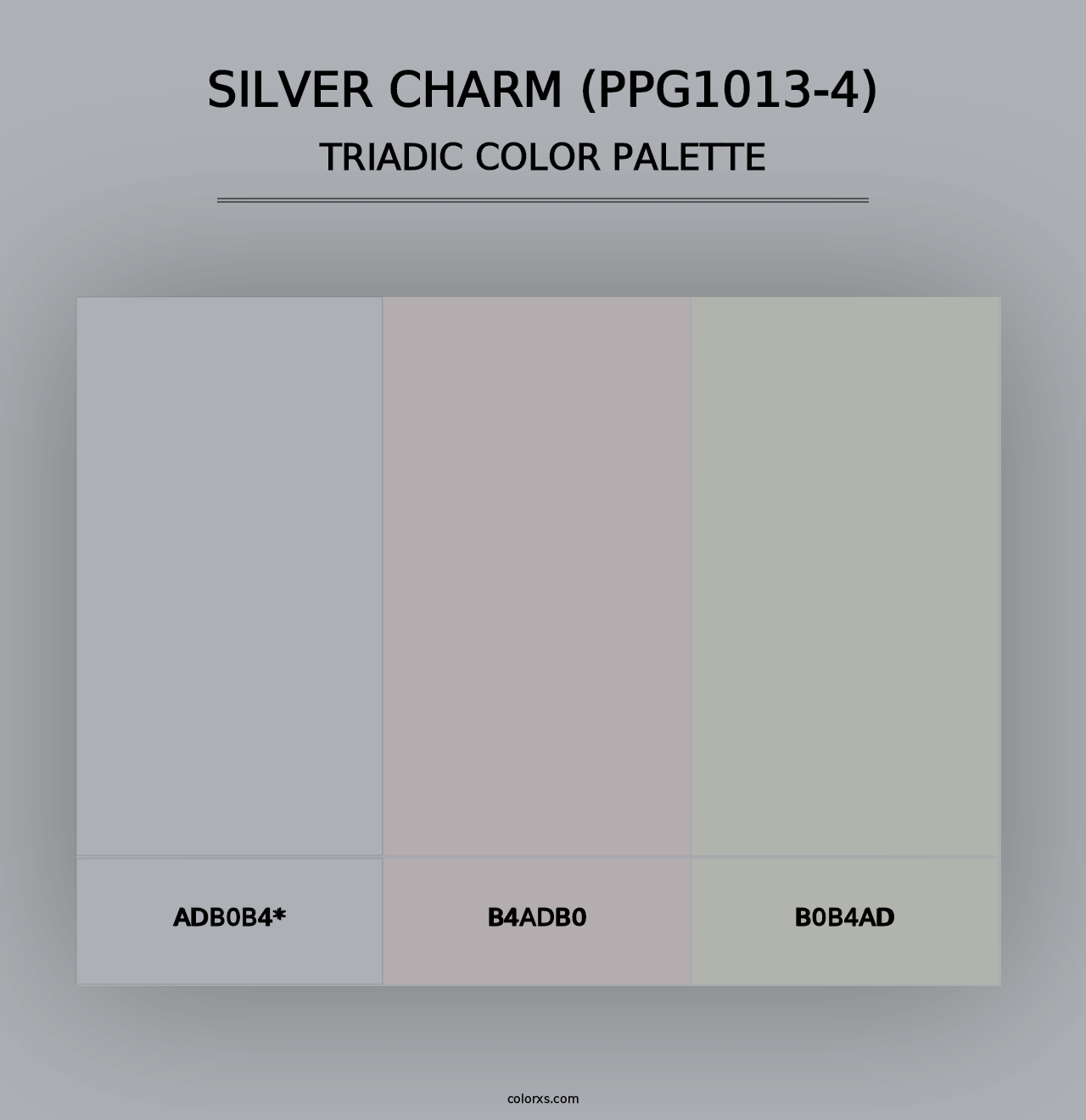 Silver Charm (PPG1013-4) - Triadic Color Palette