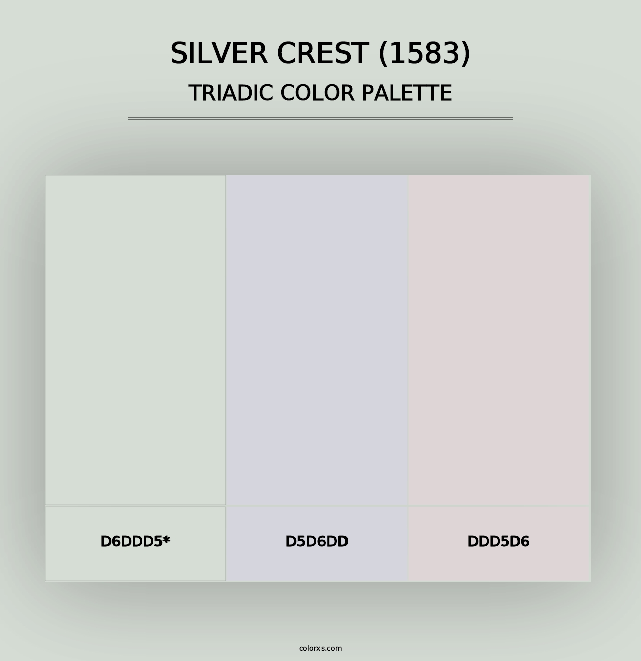 Silver Crest (1583) - Triadic Color Palette