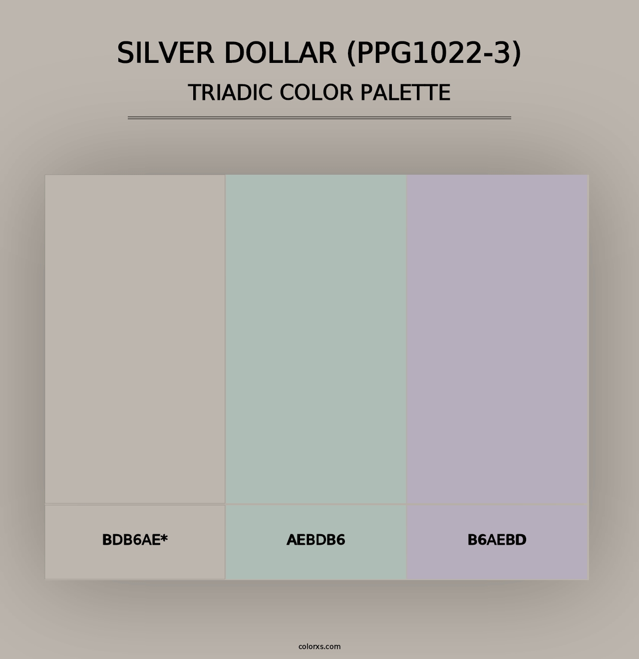 Silver Dollar (PPG1022-3) - Triadic Color Palette