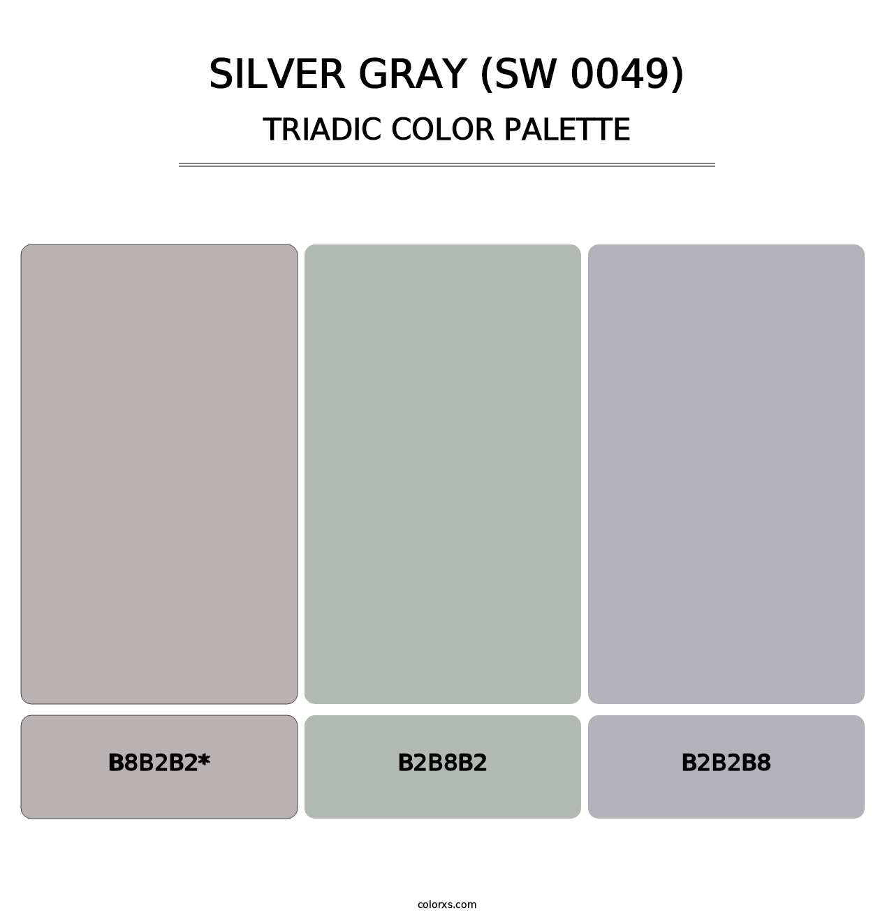 Silver Gray (SW 0049) - Triadic Color Palette