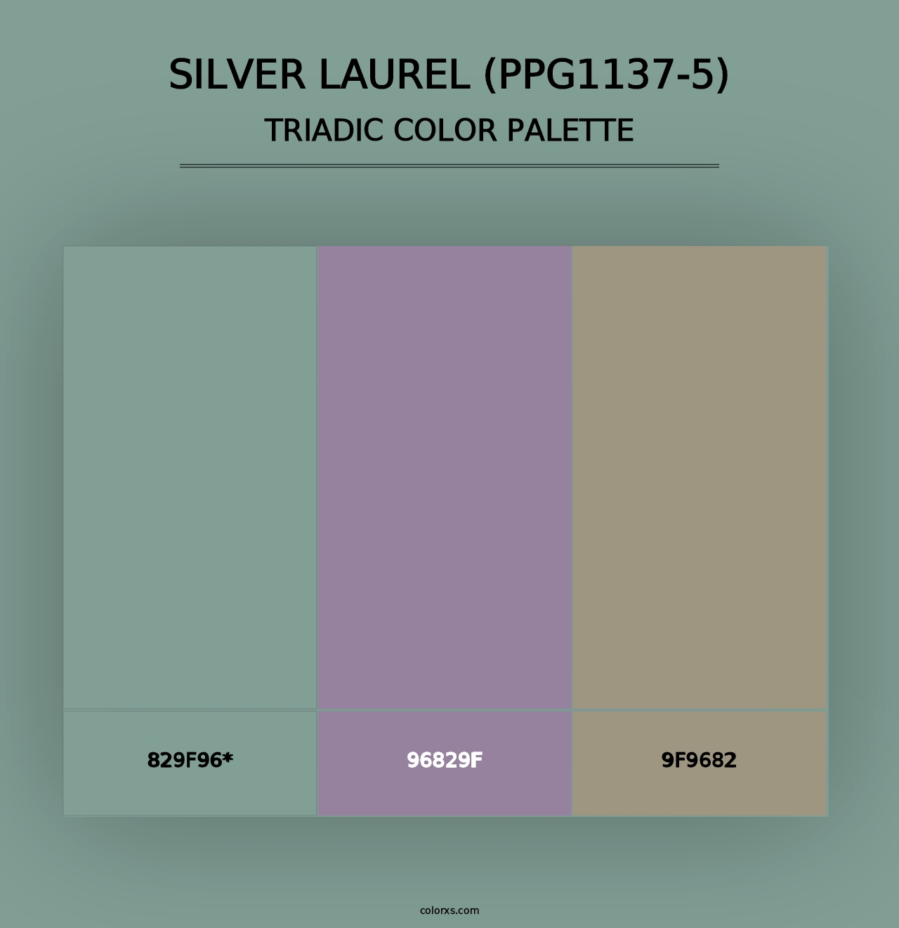 Silver Laurel (PPG1137-5) - Triadic Color Palette