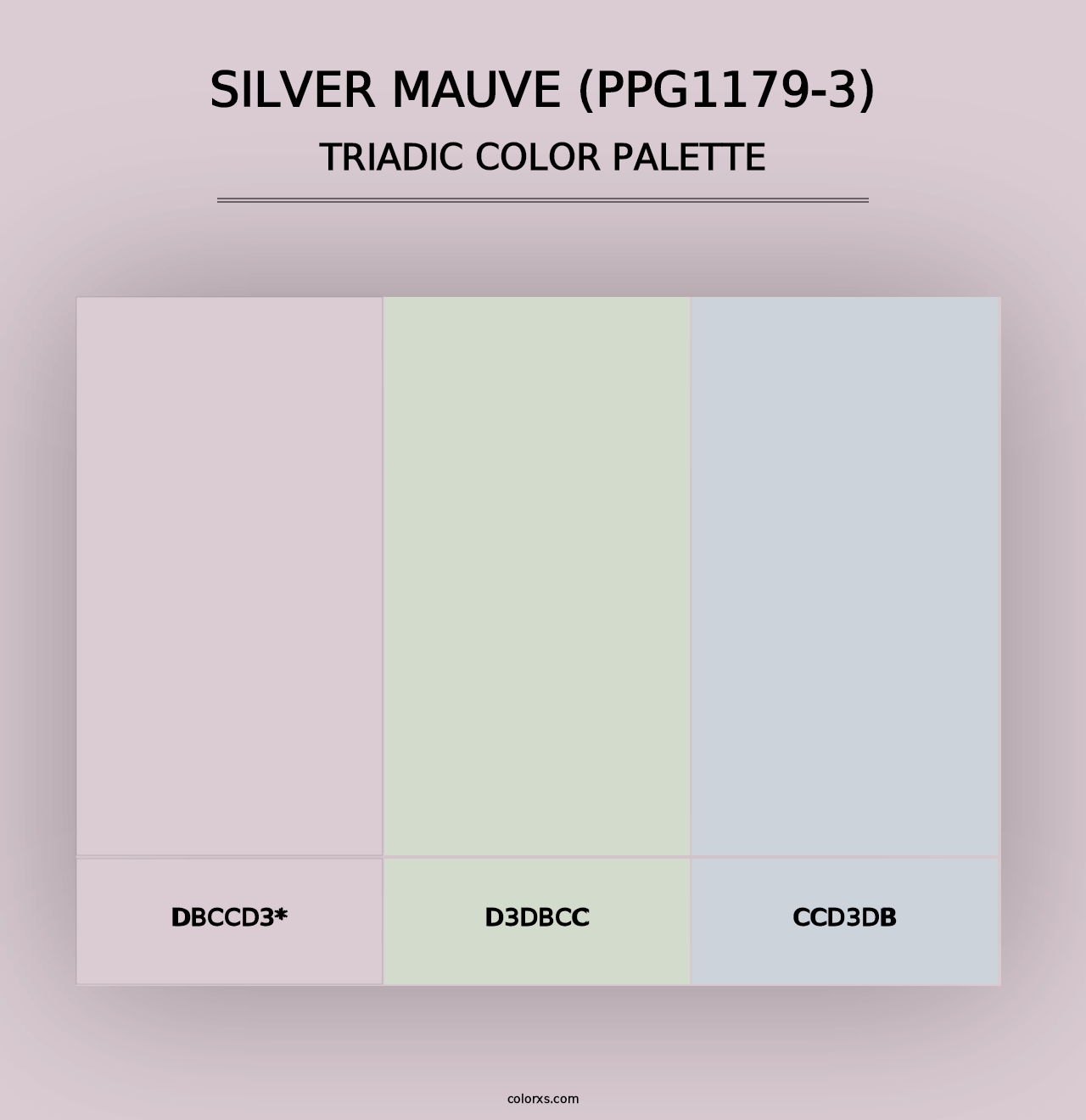 Silver Mauve (PPG1179-3) - Triadic Color Palette