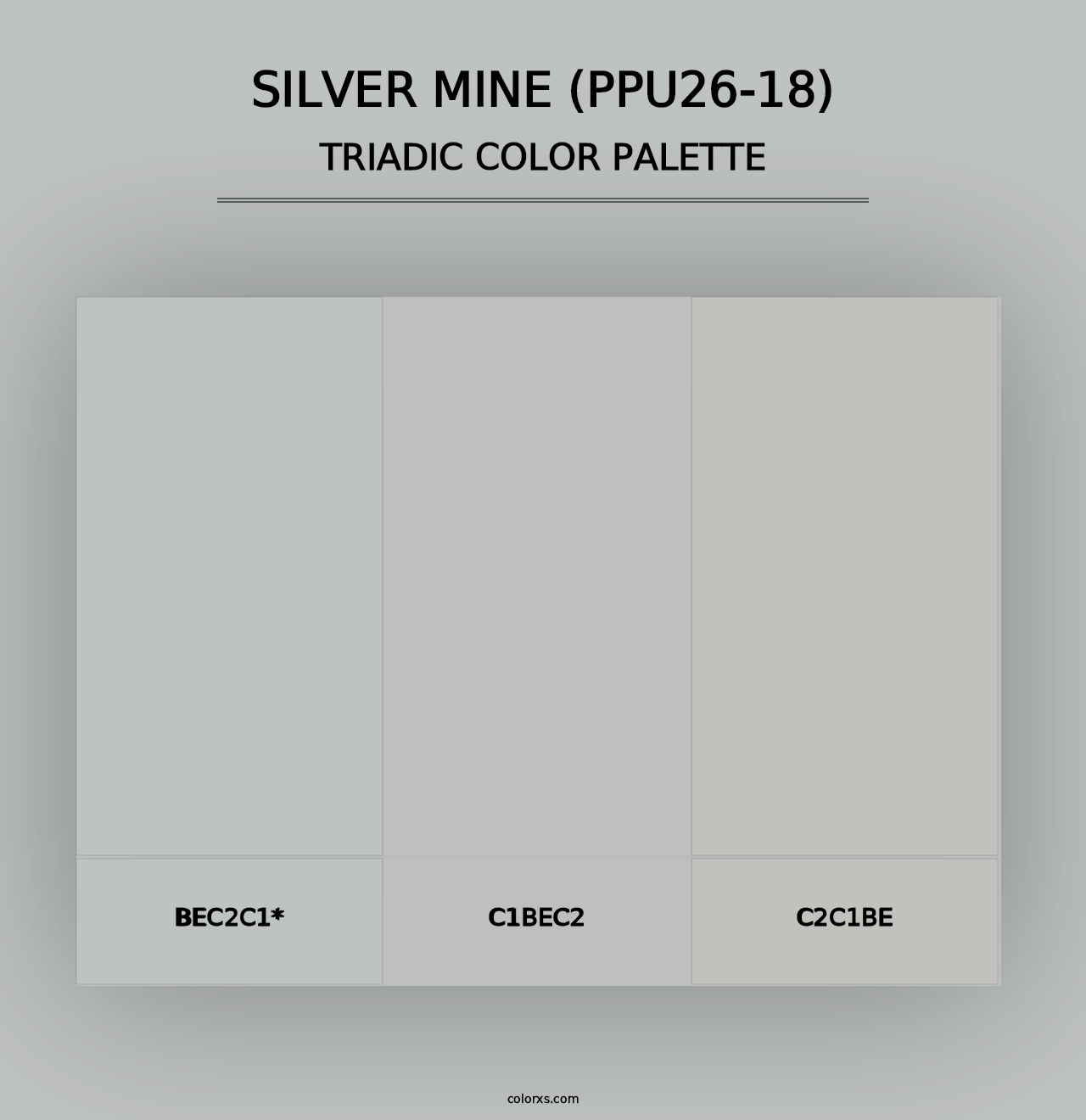 Silver Mine (PPU26-18) - Triadic Color Palette