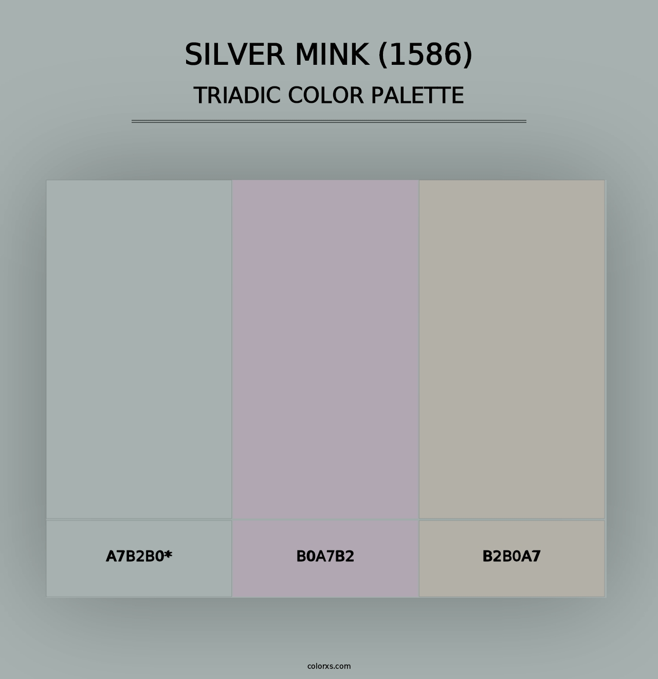 Silver Mink (1586) - Triadic Color Palette