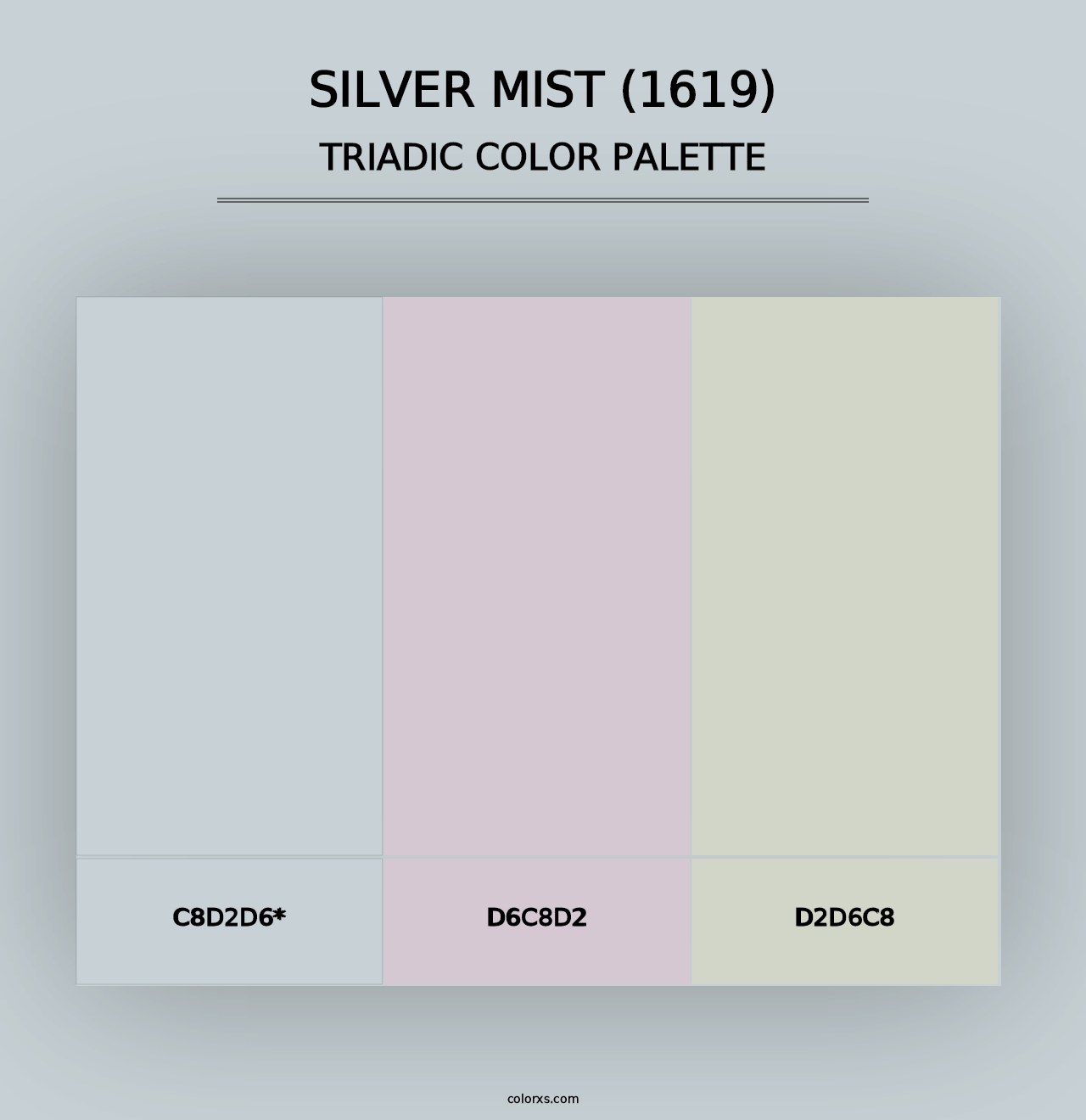 Silver Mist (1619) - Triadic Color Palette